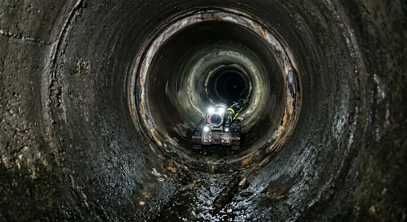 Robotic sewer camera inspecting pipe interior for Sewer Line Repair in Fairview Shores